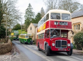 Vintage red bus for weddings in Stratford upon Avon